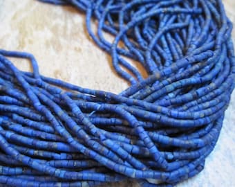 Lapis Lazuli Beads, Small Heishi shape, 1.5mm to 2mm Heishi, Blue Lapis, SKU 2309