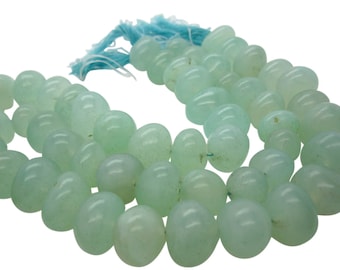 Green Chalcedony Beads, Smooth Nuggets, Chalcedony Beads, SKU 5142A
