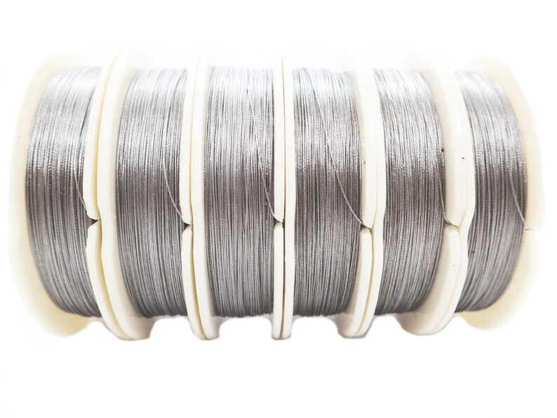 PATIKIL 22 Gauge Tiger Tail Beading Wire - 82ft Solid Steel Craft Wire For Jewelry Making (Silver, 0.6mm) - View #10