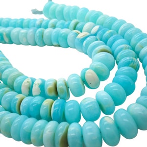 Blue Peruvian Opal Beads, Peruvian Opal Beads, Blue Opal Beads, Rondelles, 12-18, SKU 4917 image 4