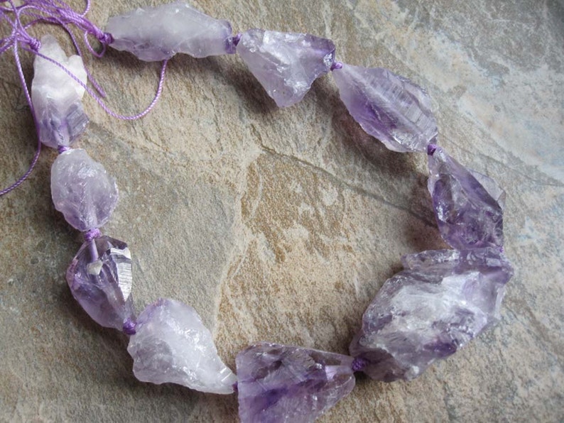 Amethyst Large Freeform Nuggets FULL STRAND image 3