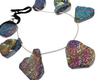 Druzy Beads, Drusy, Titanium Druzy Beads Briolettes, Titanium Drusy, Druzy Quartz Beads,SKU 4490A