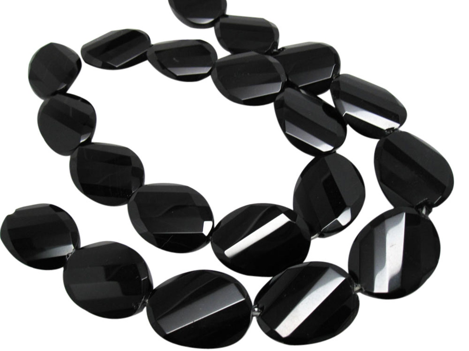 Onyx Beads Black Onyx Beads Faceted Ovals SKU 4294A Etsy
