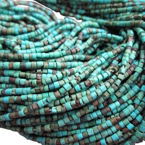 Turquoise Tubes Turquoise Heishi Turquoise Beads Blue Green Turquoise SKU 3878A image 2