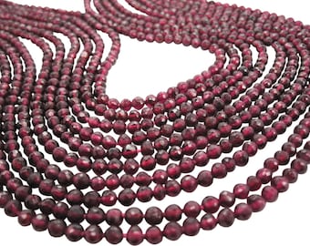 AAA Garnet Beads, 4mm Round Garnet, Red Gemstone Beads, 3.5mm to 4mm, January Birthstone, SKU 3602