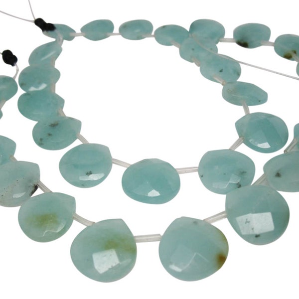 Amazonite Briolette Beads, 15mm briolettes, Aqua blue color, SKU 4993A