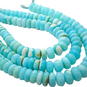 Blue Peruvian Opal Beads, Peruvian Opal Beads, Blue Opal Beads, Rondelles, 12-18, SKU 4917 image 3