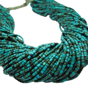 Turquoise Beads | Turquoise Heishi | Blue Turquoise Beads | Turquoise Tube Shaped Beads | SKU 4506A