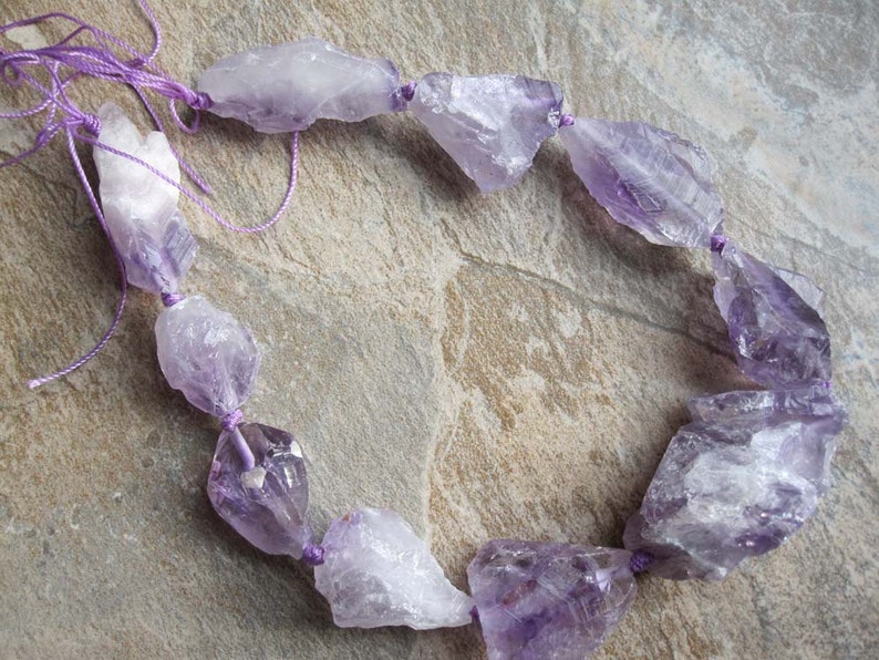 Amethyst Large Freeform Nuggets FULL STRAND image 5