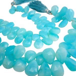 Peruvian Opal - Peruvian Opal Beads - Blue Peruvian Opal - Faceted Pear - SKU 4747