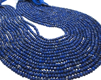 Natural Lapis Beads | Lapis Lazuli Beads | Faceted Rondelles | 3mm to 3.5mm | Natural Lapis Beads | Faceted Rondelles | SKU 5264