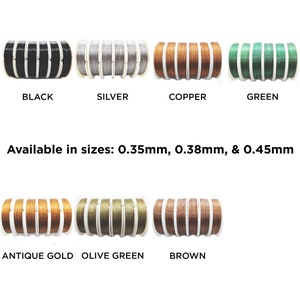 Tiger Tail Beading Wire | 0.35mm-0.45mm | 328 Feet or 100 Meters | 1 Roll | Select Color