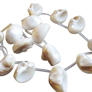 AAA Mother of Pearl Beads Briolettes, Shell Drops, Natural, 20mm x 24mm, SKU 2739A