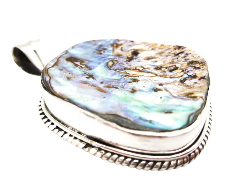 SKU 3791 Abalone Pendant Handmade in Bali Sterling Silver Abalone Sterling Silver Pendant