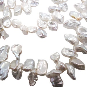 Ivory Keishi Pearls, Keshi Pearls, Freshwater Pearls Cornflake,  SKU 4693