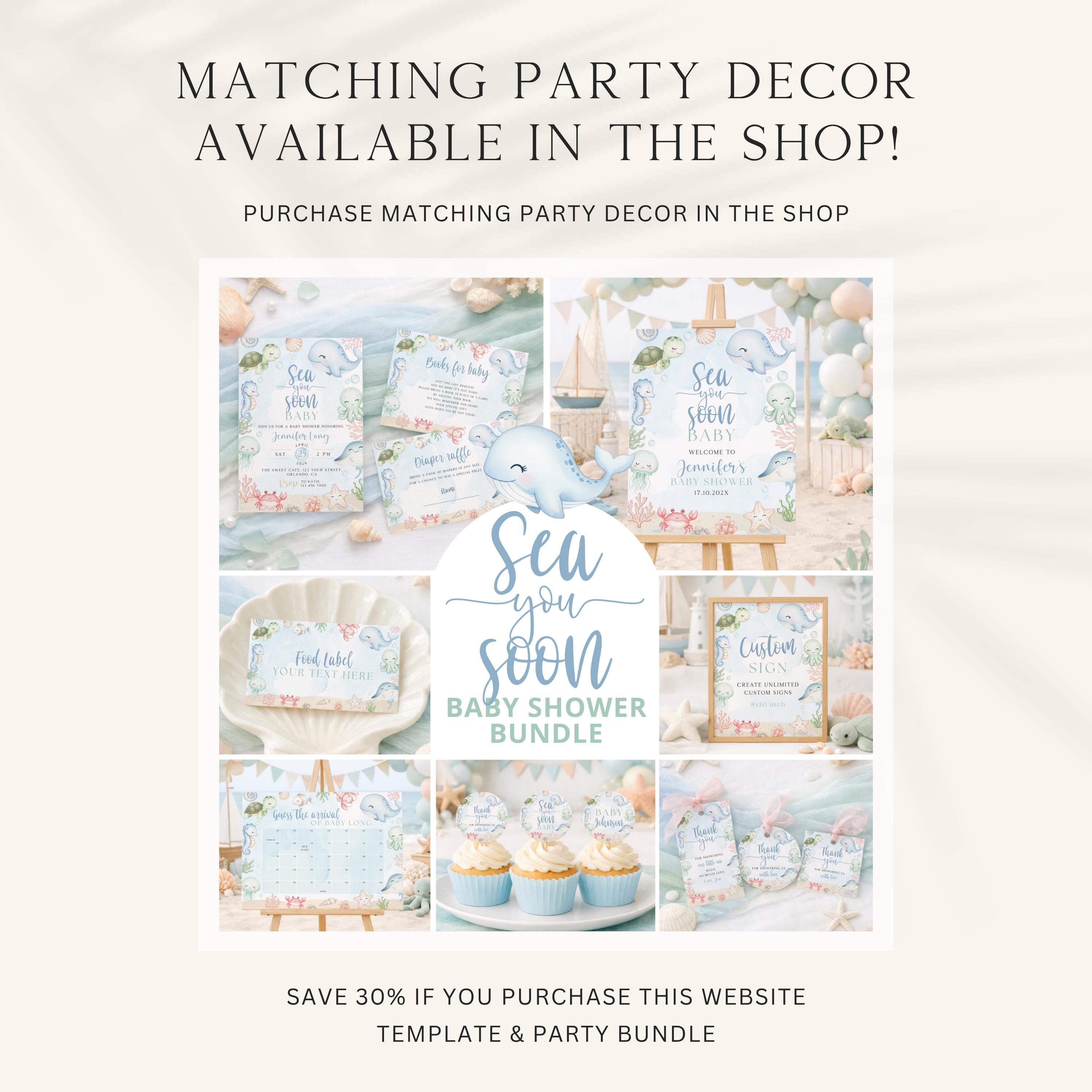 Sea You Soon Baby Shower Invitation Website Template Under the Sea ...