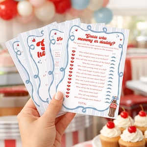 She's Ready to Pop Baby Shower Bundle, Soda Pop Games, Boy Baby Shower Editable Canva Template image 18