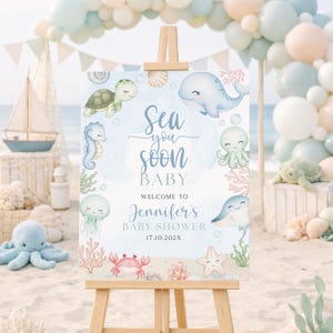 Sea You Bald Baby Shower Bundle, unter dem Meer einladen, Ozean-Spiele, Schilder & mehr Bild 16