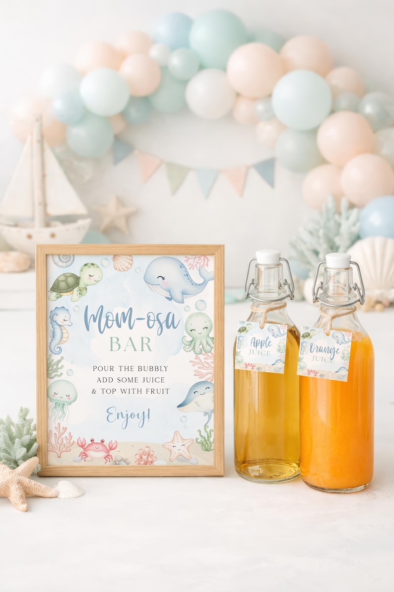 Sea You Bald Baby Shower Bundle, unter dem Meer einladen, Ozean-Spiele, Schilder & mehr Bild 13