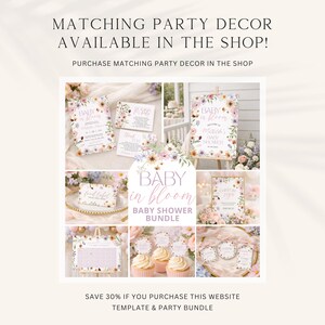 Wildflower Baby Shower Website Template, Baby in Bloom Invite with RSVP, Floral Evite image 5