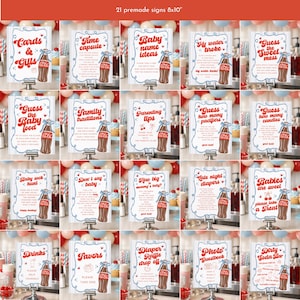 She's Ready to Pop Baby Shower Bundle, Soda Pop Games, Boy Baby Shower Editable Canva Template image 6