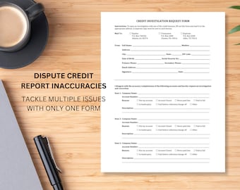 Credit Report Investigation Form Dispute Inaccuracies Instant Download Printable