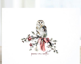 Christmas Cards, Peace On Earth, Nature, Deer, Snow, Cardinal, Non Religious, Holiday Card Set, Boxed Set, Christmas Card Set