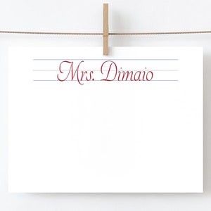 Gift For Teacher, Teacher Gift,  Personalized Note Cards, Teacher Stationery, Stationary, Note Cards for Teacher, Christmas Gift, Class Gift
