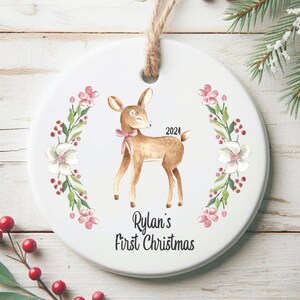 Baby Girl&#39;s First Christmas Ornament, Baby&#39;s First Christmas Ornament, Deer Christmas Ornament Baby, First Christmas Ornament Girl