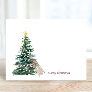 Christmas Cards, Holiday Card Set, Personalized Christmas Cards, Recycled Christmas Cards, Christmas Tree, Rustic Christmas Cards, Star