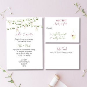 Casual Wedding Invitations, Wedding Invites, Backyard Wedding, Simple Wedding Invitations, I do Me Too, Garden Wedding, Outdoor, Patio