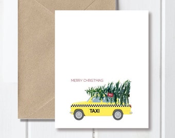 City Christmas Cards, NYC Christmas Cards, We've Moved Christmas Cards, Christmas Cards, Holiday Cards, Taxi Christmas Cards