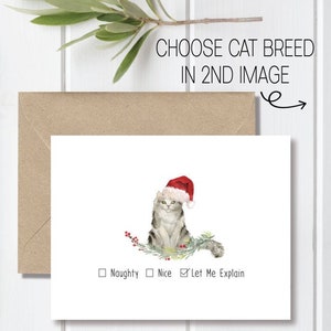 Cat Christmas Cards, Holiday Card Set, Cats, Cat Stationery, Cat Cards, Christmas Cards Cats, Pets, Family Cards, Cat Lover