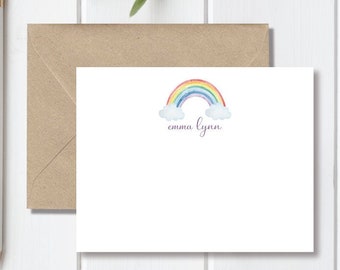 Girl's Stationery Set, Stationary Set, Personalized Stationery Set, Child Stationery Set, Stationary For Girl, Rainbows, Note Cards, Set