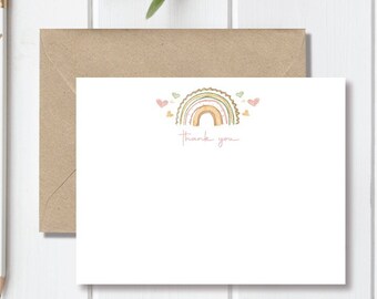 Birthday Thank You Notes, Personalized Stationery, Baby Shower Thank You Cards, Thank You Cards Girl, Birthday Party Thank You Cards, Boho