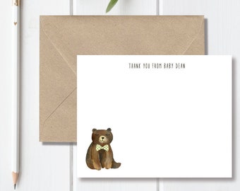 Baby Shower Thank You Cards, Baby Shower Thank You Notes, Thank You Cards Baby, Baby Boy, From the Nursery, Personalized Baby Stationery