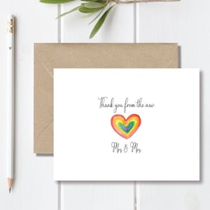 Mariage lesbien, Cartes de remerciement lesbiennes, Cartes de remerciement gays, Mariage gay, Mariage gay, Mme et Mme, Arc-en-ciel