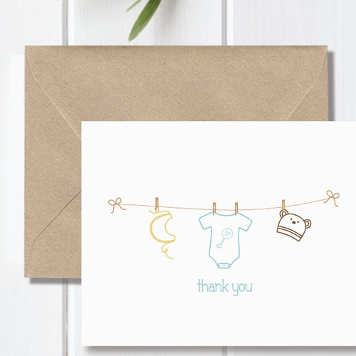 Baby Shower Thank You Cards . Baby Girl . Baby Boy . Baby Etsy