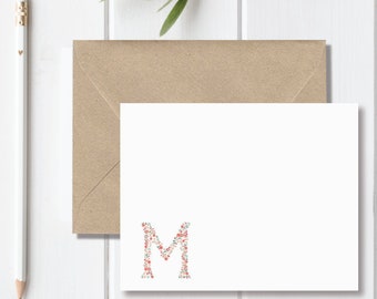 Personalized Stationery, Personalized Stationary, Monogram Note Cards, Mongram Stationery, Floral, Gift for Her, Gift for Friend