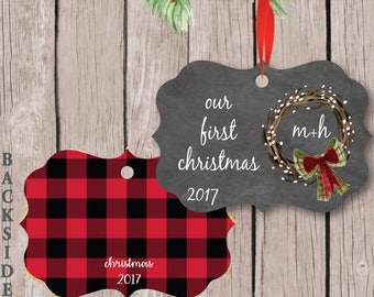 First Married Christmas Ornament, First Christmas Ornament Married, Our First Christmas Ornament, Wedding Gift, Newlywed Ornament