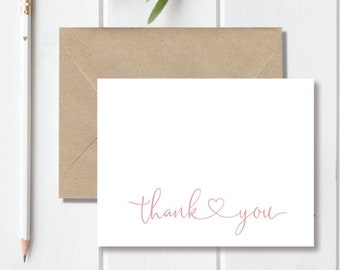 Wedding Thank You Cards, Minimalist Thank You Cards, Wedding Thank You Notes, Personalized Thank You Cards, Thank Yous, Bridal Thank You