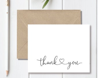 Wedding Thank You Cards, Minimalist Thank You Cards, Wedding Thank You Notes, Personalized Thank You Cards, Thank Yous, Bridal Thank You