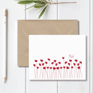 Personalized Note Cards, Thank You Cards, Personalized Stationery, Stationary, Stationery Set, Hostess Gift, Poppies, Red Poppies