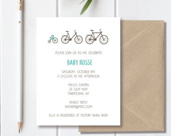 Baby Shower Invitations, Shower Invitations Baby, Baby Boy Invitations, Baby Girl Invitations, Bicycle Invitations, Trike Invitations