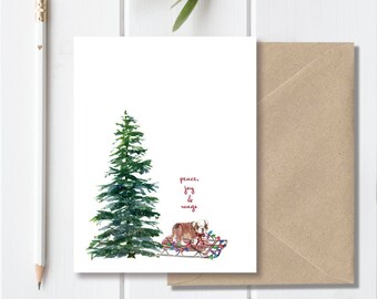 Dog Christmas Cards, Holiday Card Set, Dogs, Dog Stationery, Dog Cards, Christmas Cards Dogs, Pets, Family Cards