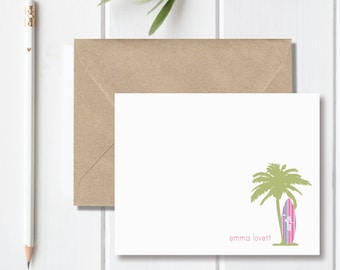 Personalized Stationery, Stationary, Surfboard, Surfboarder, Beach Stationery, Thank You Cards, Thank You Notes, Surfboard Cards, West Coast