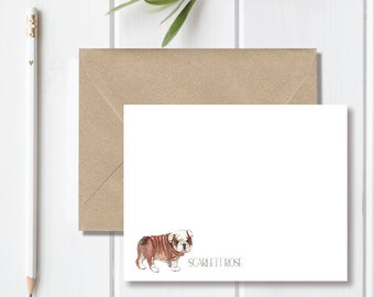 Bulldog Gift, Bulldog Lover, Pug Stationary, Bulldog Stationery, Personalized Note Cards, Bulldogs, Stationery Set, Dog Lover Gift, Dog Gift