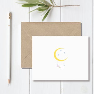 Baby Thank You Cards . Baby Shower Thank You Cards . Baby Shower Thank You Notes . Baby Thank You Notes - Moon & Stars