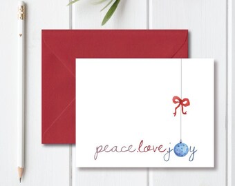 Holiday Cards, Christmas Cards, Happy Holidays Cards, Card Set, Boxed Set, Christmas Ornaments, Peace Christmas Cards