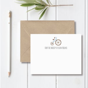 Cartes de remerciement naissance bébé, Baby Shower vous remercient des Notes, Merci cartes bébé, bébé garçon, de la chambre de bébé, Articles de papeterie bébé personnalisé,